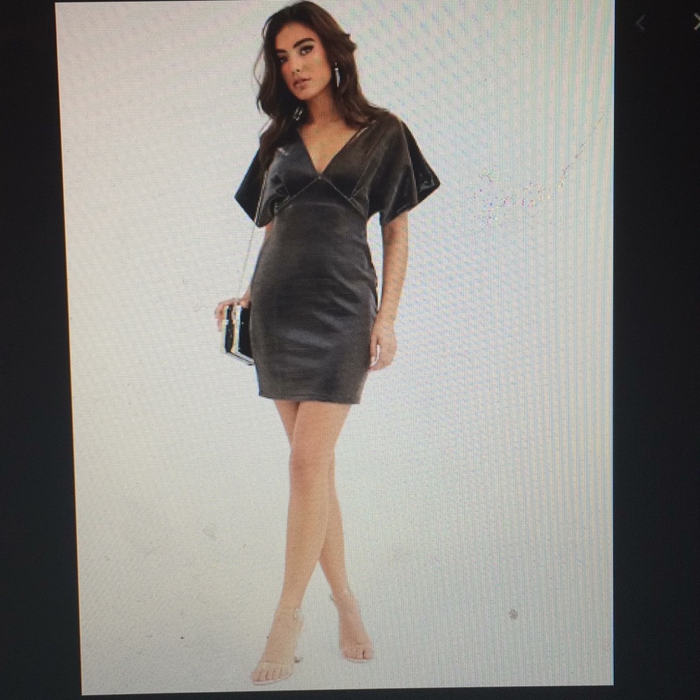 ASOS DESIGN Metallic Batwing Mini Dress- Gold